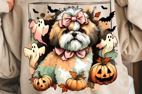 Adorable Halloween Shih Tzu PNG for Spooky Crafts