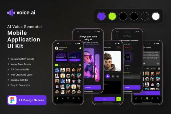 Ai Voice Generator App Mobile UI KIT: Build Smarter, Faster
