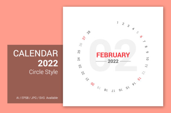 Calendar 2022 Circle Design: A Modern Typography Asset