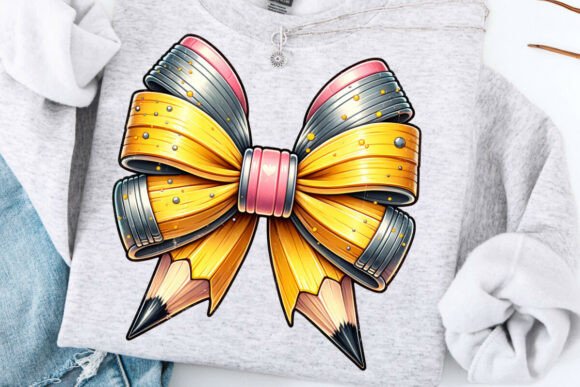 Coquette Pencil Bow PNG Teacher