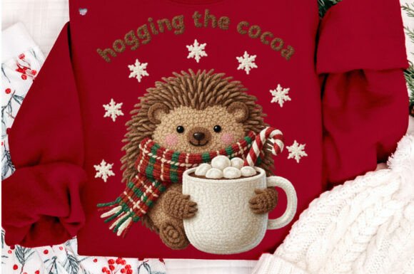 Cozy Crochet Christmas Hedgehog PNG for Holiday Crafts