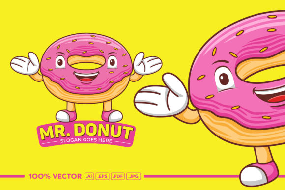 Donut Mascot Logo Vector Graphic: A Sweet Design Asset