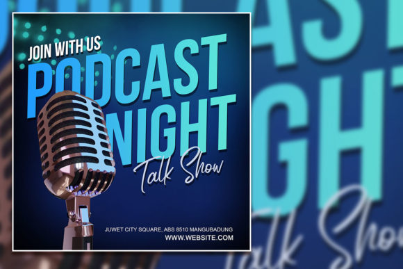 Elegant Podcast Night Social Media Post and Feature