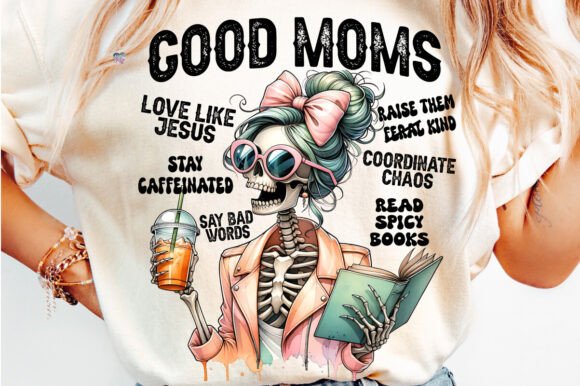 Funny Skeleton Mom PNG for Mother's Day Crafts