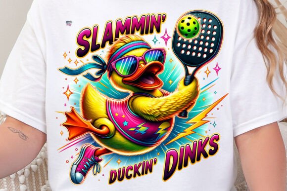 Pickleball Rubber Duck PNG Dink: The Slammin' Duckin' Dinks Design