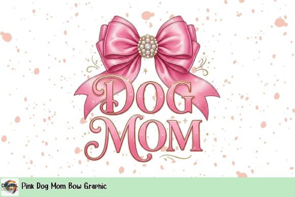 Pink Dog Mom Bow Graphic: A Stylish Design for Pet Lovers