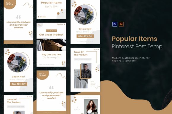 Popular Items | Pinterest Post Template