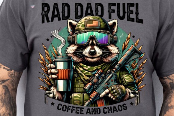 Rad Dad Fuel PNG: The Hunting Raccoon Design