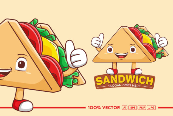 Sandwich Mascot Logo Vector Graphic: A Delightful Design Asset