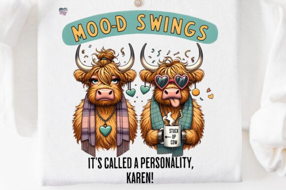 Sassy Highland Cow PNG Mood Swings