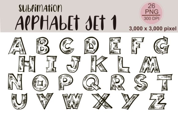 Sublimation Alphabet Set 1: Versatile Digital Design Asset