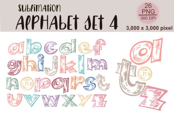 Sublimation Alphabet Set 4