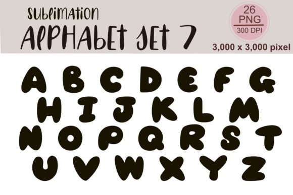Sublimation Alphabet Set 7: Bold Black Fonts for Creative Projects