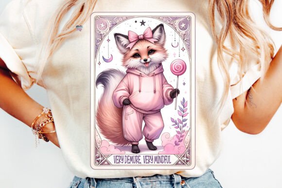 Very Demure Mindful Fox Tarot Card Png