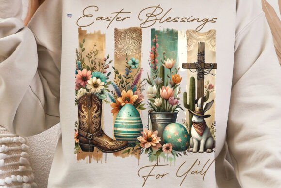 Western Easter Bunny Brushstrokes PNG